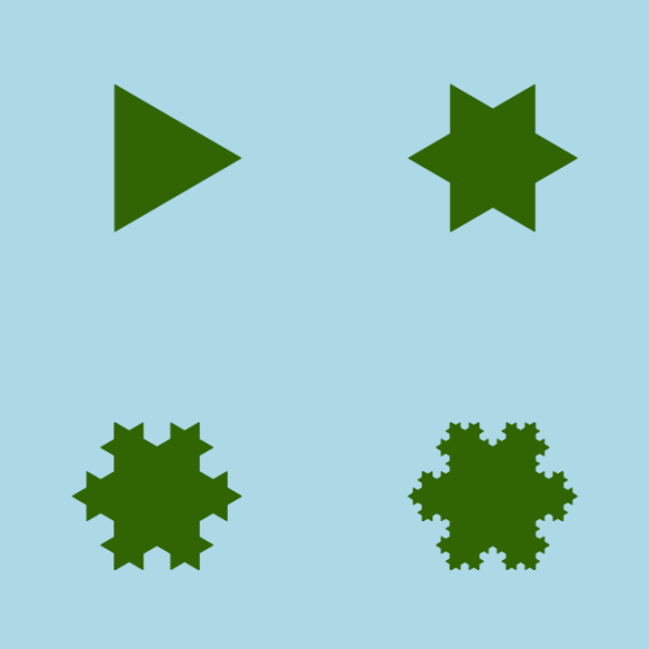 Figure 2. Iterations of the snowflake.